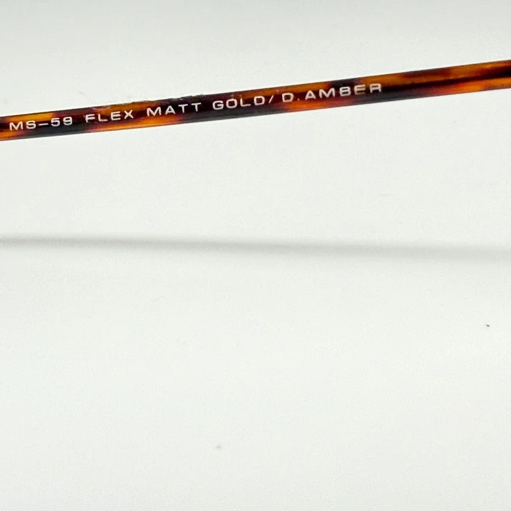 MS-59 Flex Matt Gold D. Amber Oval Eyeglass Frames 47-17-135 Tortoise